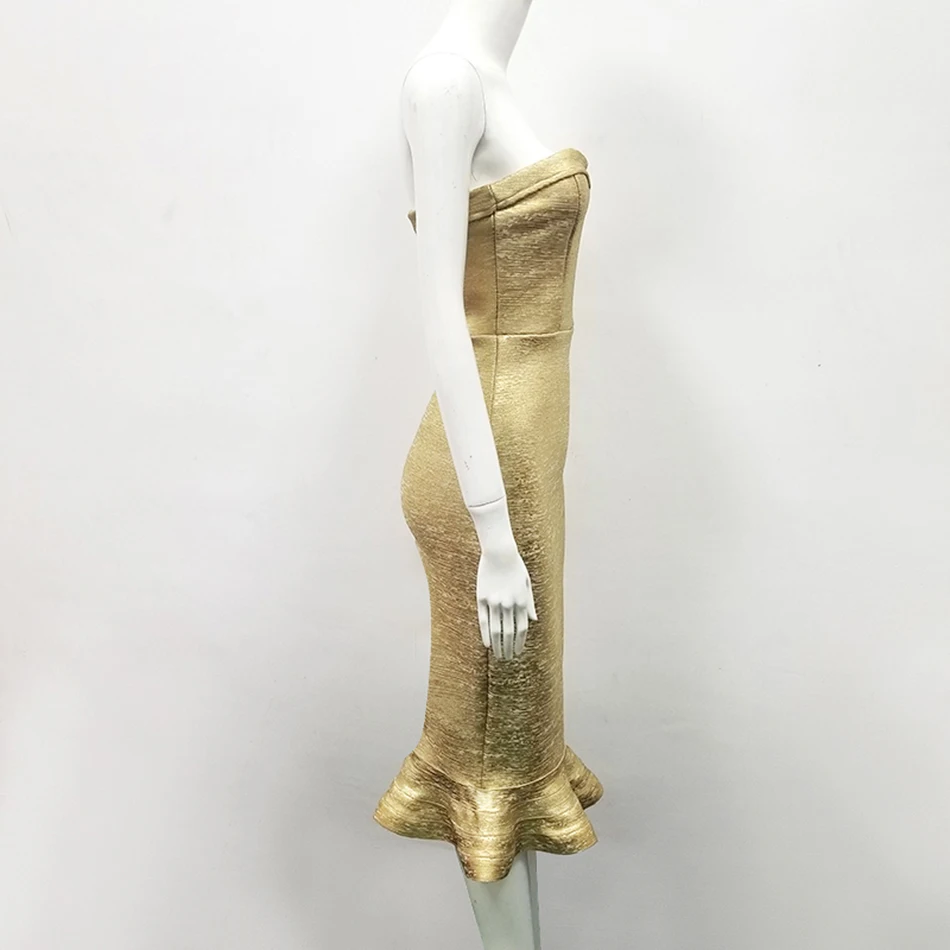 2020 без бретелек рукавов узкое платье блестящие Ближний Платье Для женщин с