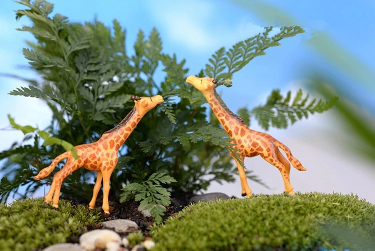 2 шт. садовые украшения Ландшафтные Diy Кукольный дом Олень жираф поделки