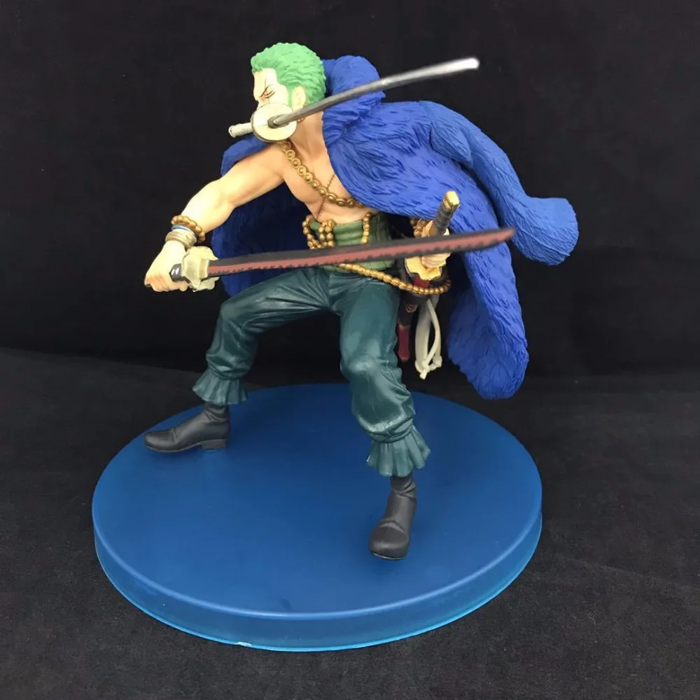 Anime 15CM One Piece 20th Anniversary Blue Zoro PVC Figure Collectible Model Toys Doll Gift | Игрушки и хобби