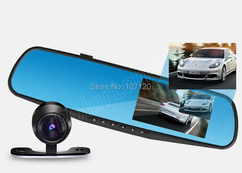 Full HD 1080P высокое качество 4 3 дюймов Автомобильное зеркало заднего вида DVR
