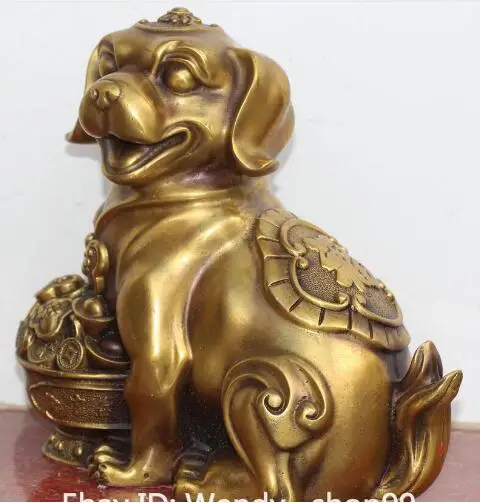 YM 305 Китайский Фэншуй Yuanbao Money Ruyi Сокровище миска животное фотособака статуя | Дом