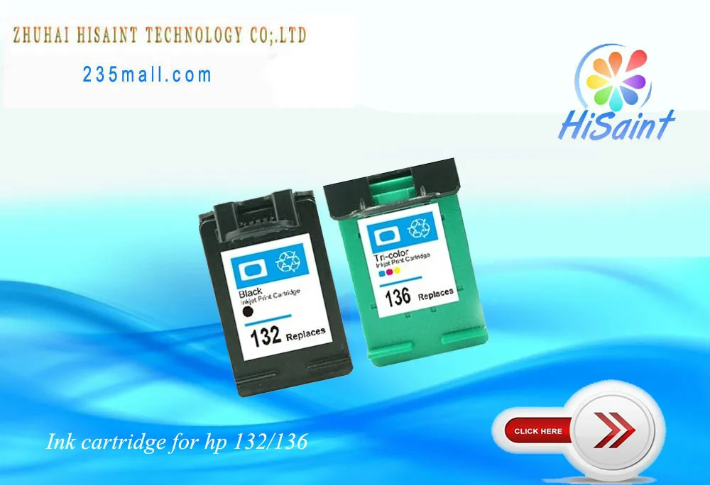 Чернила hisaint для принтеров HP 132/136 C9362HE C9361HE Officejet 6213 Deskjet D4163 Photosmart 5443 2573 C3183 D5163|ink