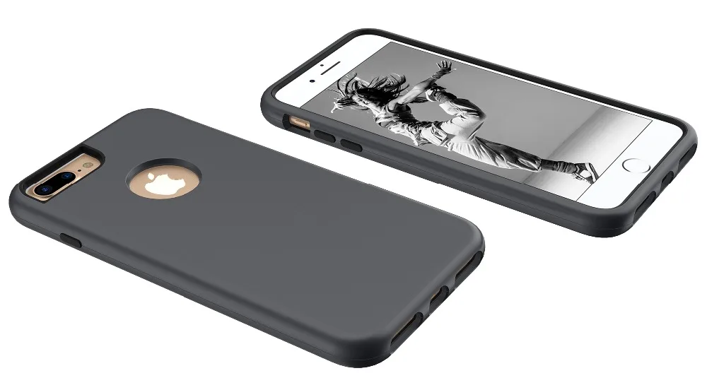 Роскошный чехол GKK для Apple iPhone 6 7 8 Plus три в одном мягкая Жидкая силиконовая задняя
