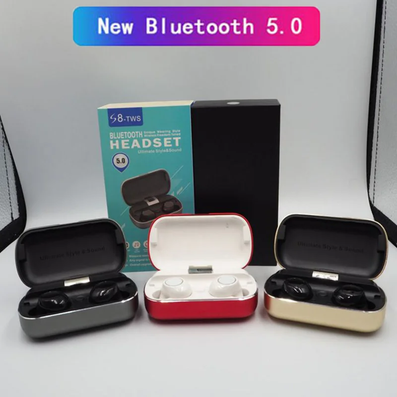 Bluetooth наушники S8 TWS беспроводные для Iphone Samsung Xiaomi Huawei все смартфоны