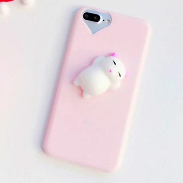 KISSCASE 3D милый креативный чехол с котом для iPhone 7, 8, 6 S, 6 Plus, X, 10, снятие стресса, жесткий пластиковый чехол s для iPhone 7, X, 5S, 5, SE - Цвет: Pink Cat 2