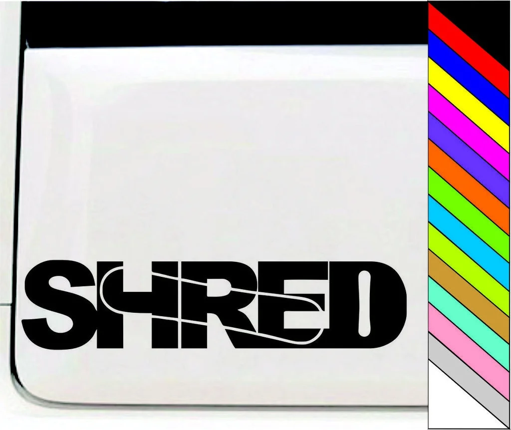 

SHRED Snowboard Sticker Snowboarder or window Vinyl Decal Sticker for Window Bumper Decor 15cm
