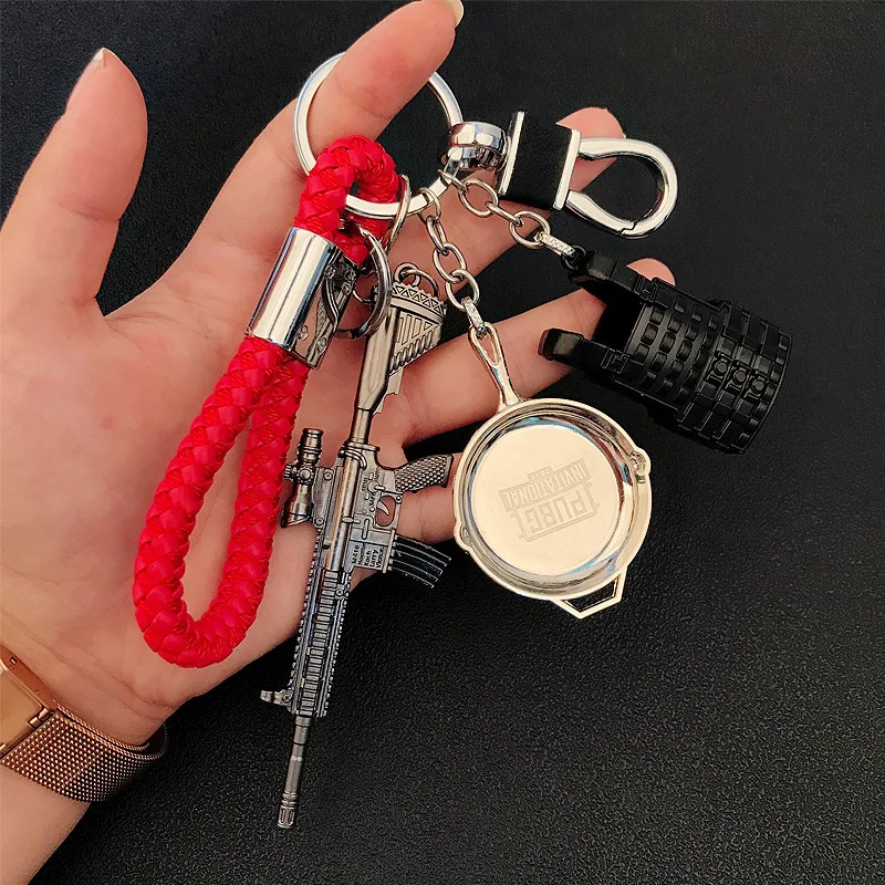Высокое качество PUBG руки мини модель Металлические Брелки Рюкзак Пан кольцо для ключей с игрушкой автомобиль мужчины кулон Брелоки держатель брелоки Llavero