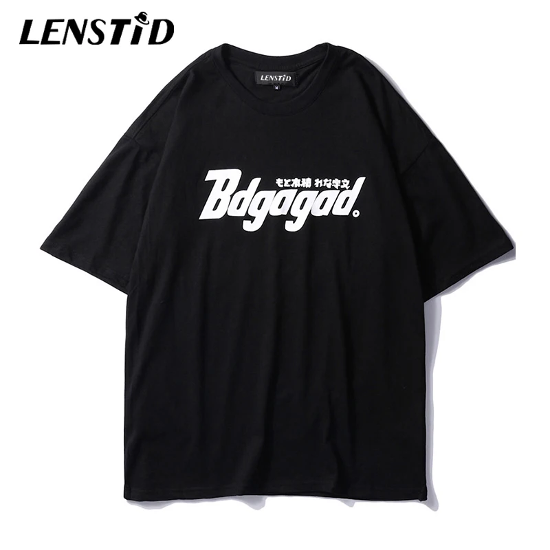 LENSTID 2019 Men T-Shirt Hip Hop Japanese Monster T Shirts Harajuku Streetwear Cartoon Tshirt Print Summer Short Sleeve Top Tees | Мужская