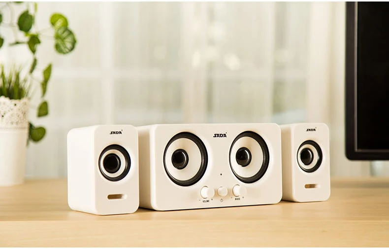 SADA D-220, Фирменное Качество, 3D объемный звук, сабвуфер, стерео бас, ПК, USB динамик, компьютерные колонки для смартфонов, ноутбуков, ноутбуков