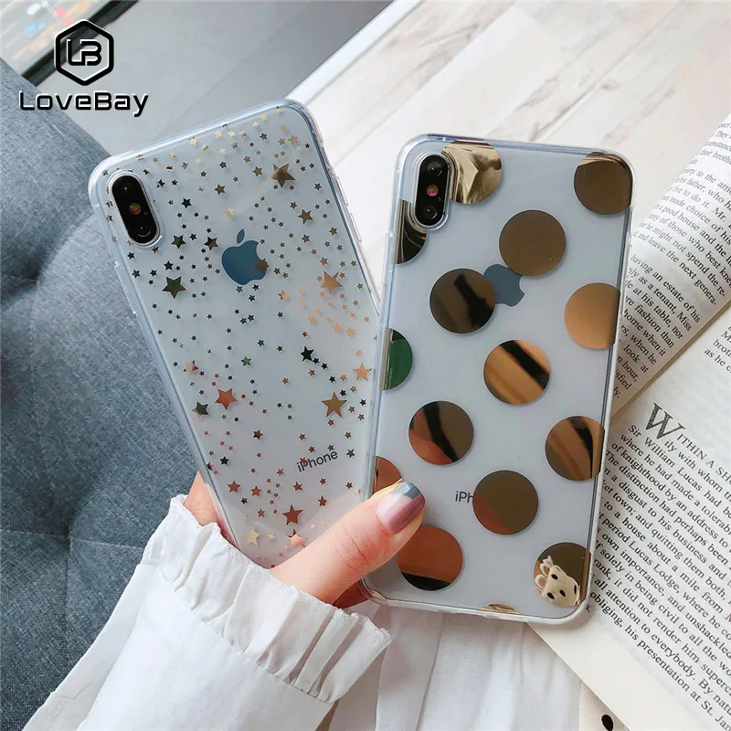 Чехол Lovebay для телефона iPhone 11 6 6s 7 8 Plus X XR XS 11Pro Max гальванизированный звездный