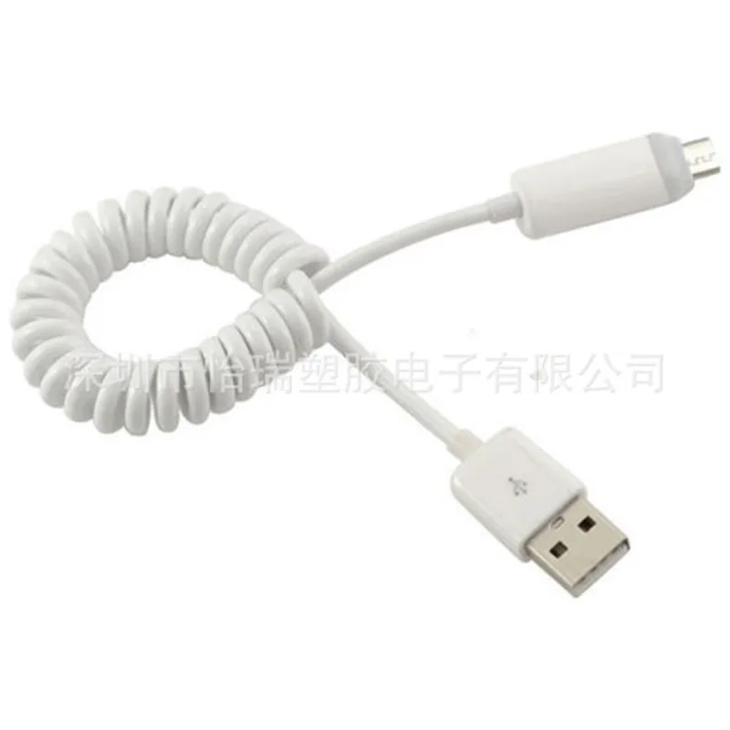 Лидер продаж 1 м спиральный светодиодный USB 2 0 штекер A к Micro 5 контактный кабель
