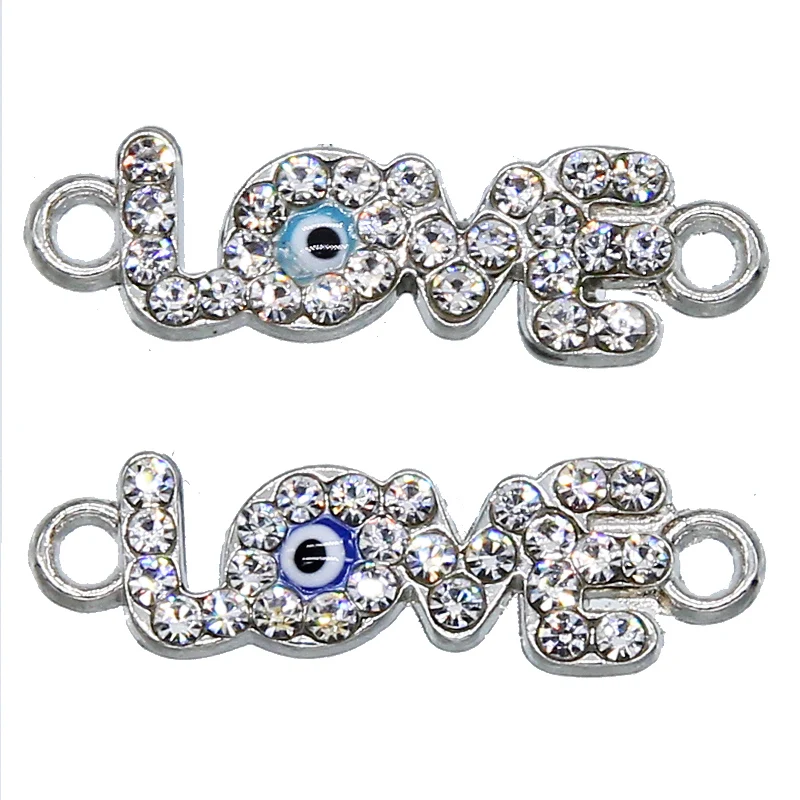 6 штук/lucky eye LOVE Сердце Кулон Тип злые глаза Diy ювелирные аксессуары ожерелье с