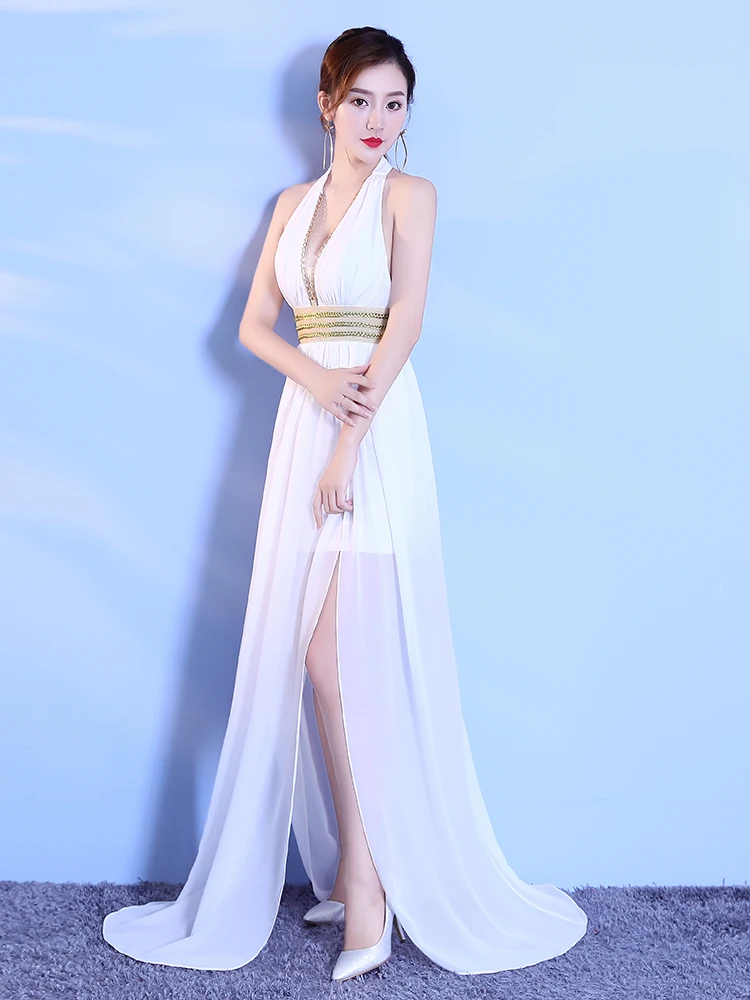 Floor-Length Full Gauzy Sexy Star full Prom Long Open back Evening dress 2018 Cocktail Night entertainment venue | Свадьбы и