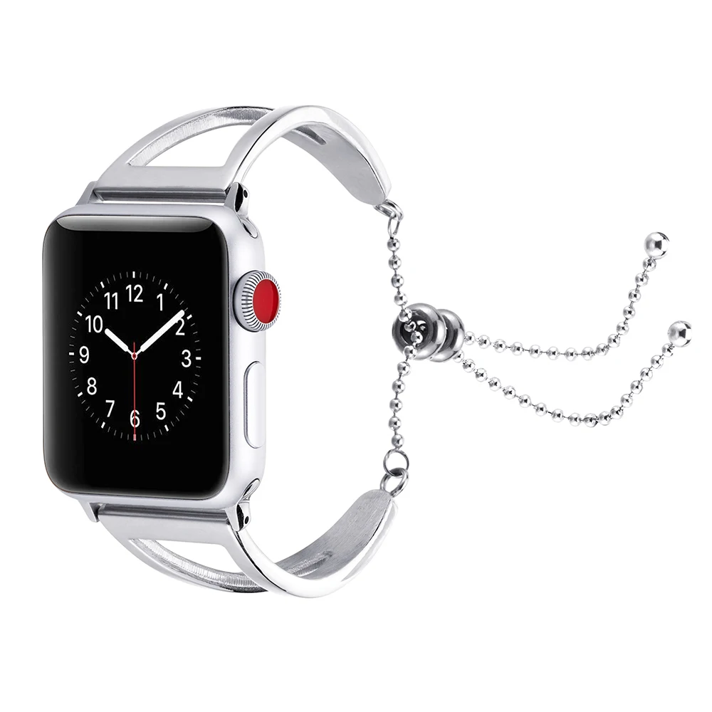 Роскошный женский браслет для Apple Watch Band 38 мм 42 40 44 из нержавеющей стали iWatch Series 2 3 4