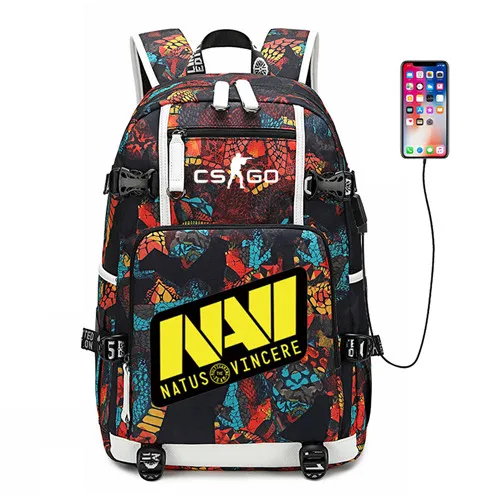 Style 9 CS GO FNATIC Virtus рюкзак USB порт рюкзак сумка Змеиный узор Подростковая Студенческая школьная сумка дорожная сумка для ноутбука - Цвет: Style 9