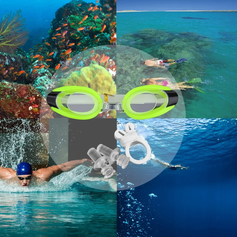Детские очки для взрослых анти-туман УФ плавания регулируемый ремешок HD