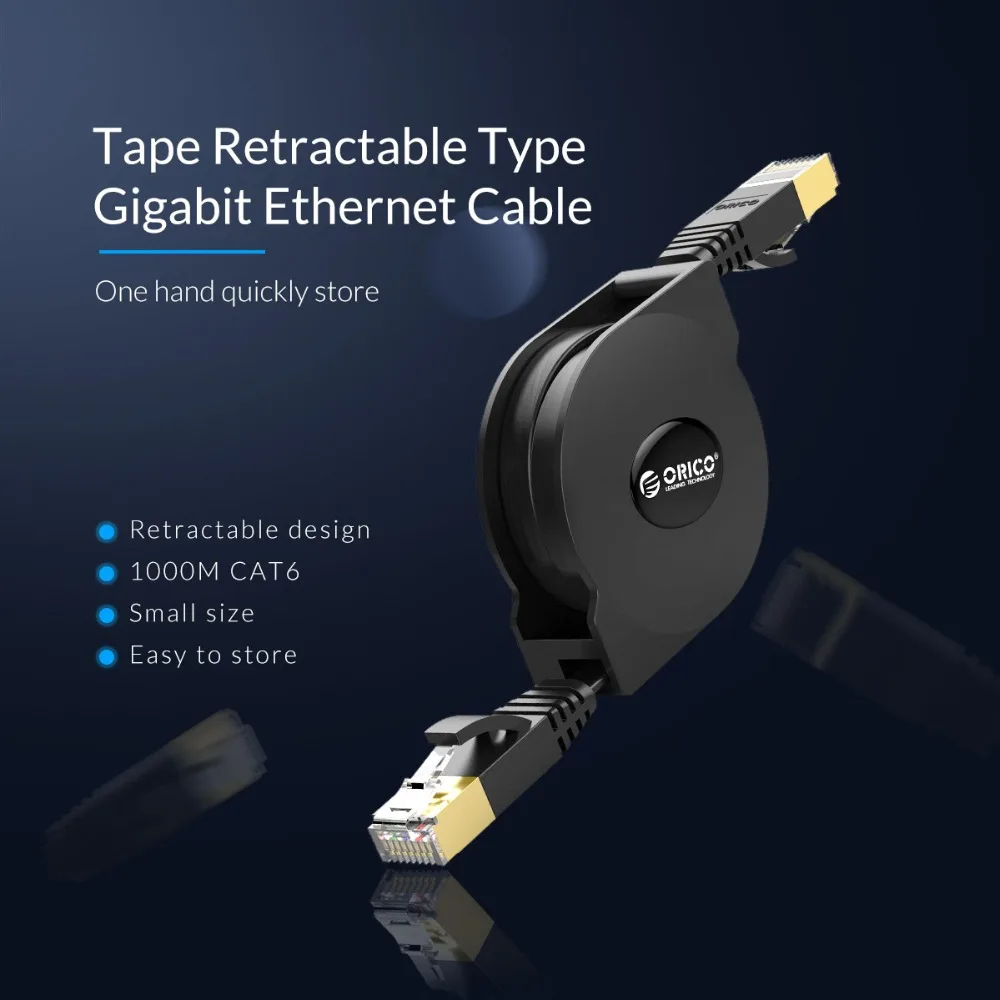 ORICO лента выдвижной тип гигабитный Ethernet кабель RJ45 Lan сетевой Патч корд для
