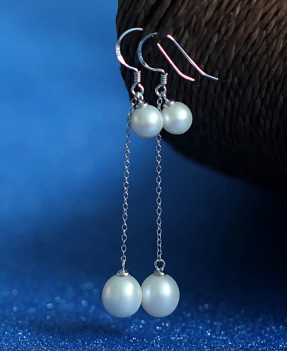 Freshwater pearl earrings on a variety of natural long white circle | Украшения и аксессуары