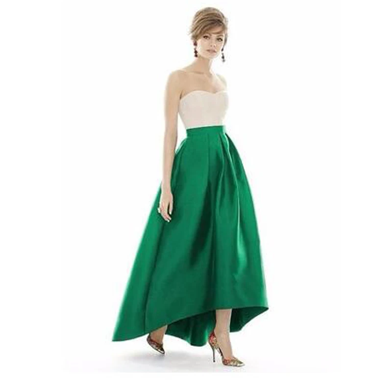 Новая трендовая длинная юбка в пол женские ассиметричные юбки Emerald Green Saias Longa 2017