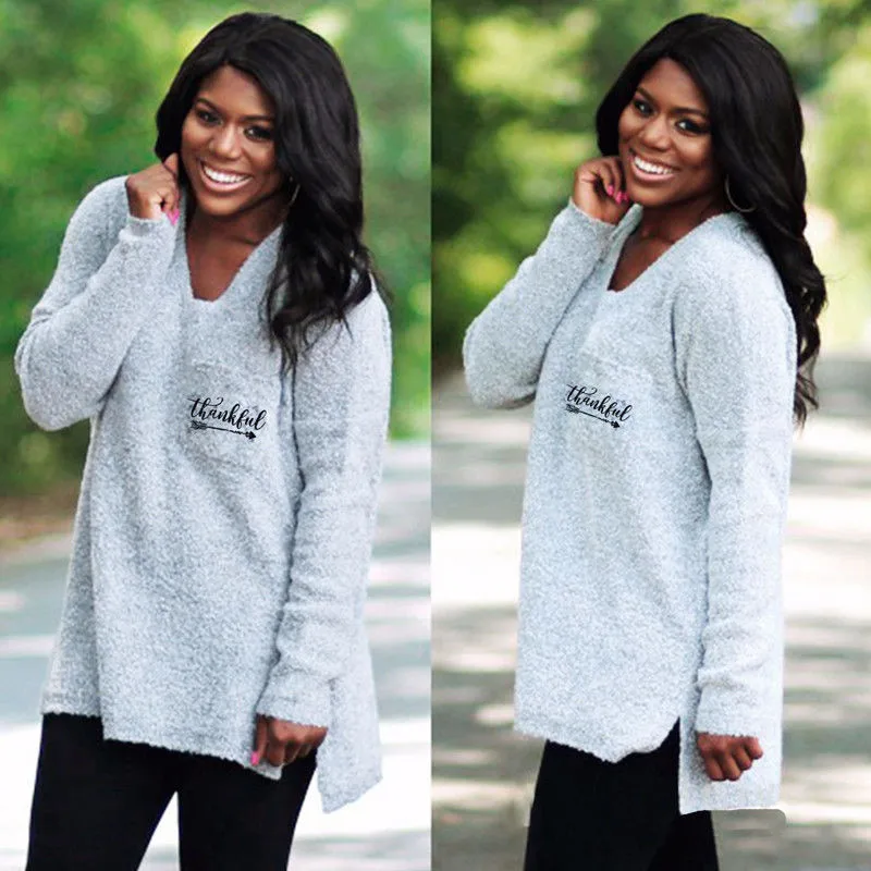 2017 New Oversize Sweater Women V-Neck Long Sleeve Casual Loose Ladies Autumn Winter Pullover Sweaters | Женская одежда