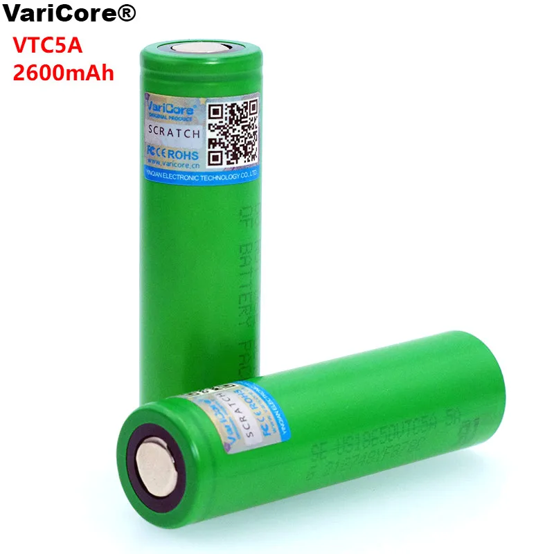 2 шт./лот VariCore VTC5A 2600 мАч 18650 литиевая батарея 30A Разрядка Для US18650VTC5A электронная