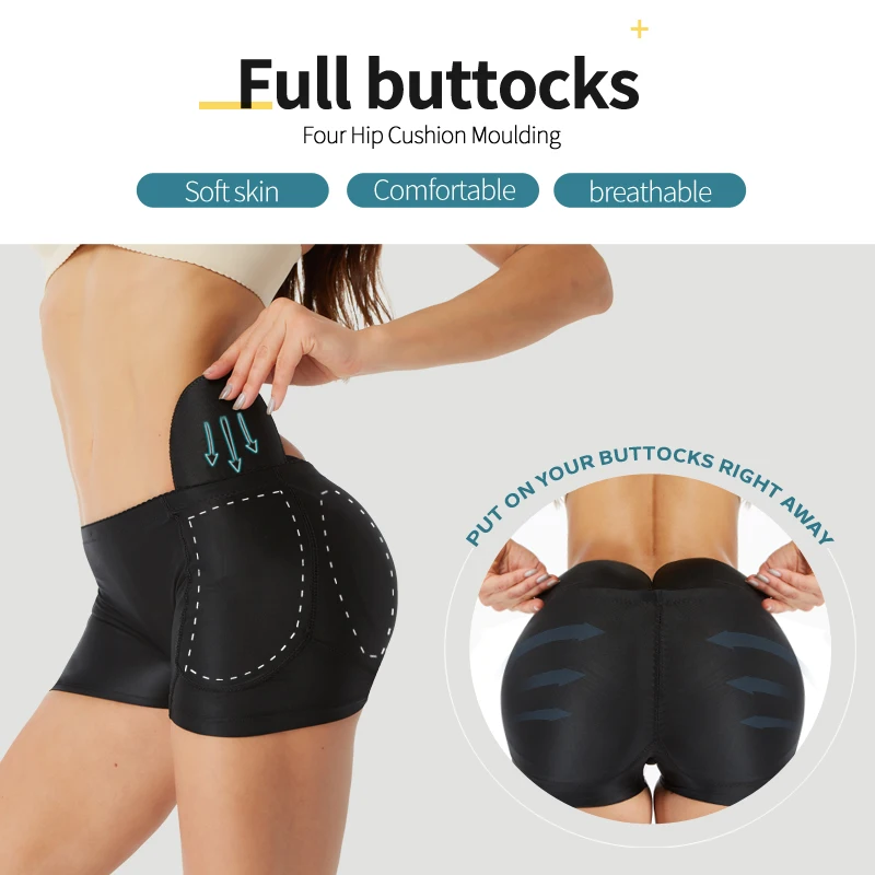 Утягивающее белье для женщин 4 шт. накладки Съемные мягкие искусственные ягодицы