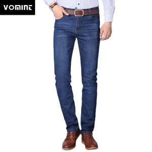 Джинсы мужские прямые стрейчевые, повседневные деловые брюки из эластичной ткани