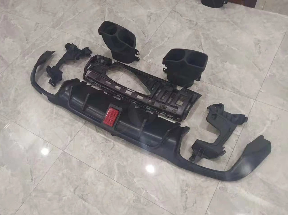 E класс ABS задний бампер для губ Диффузор со стальными наконечники глушителя для Benz W213 E200 E300 E63 AMG