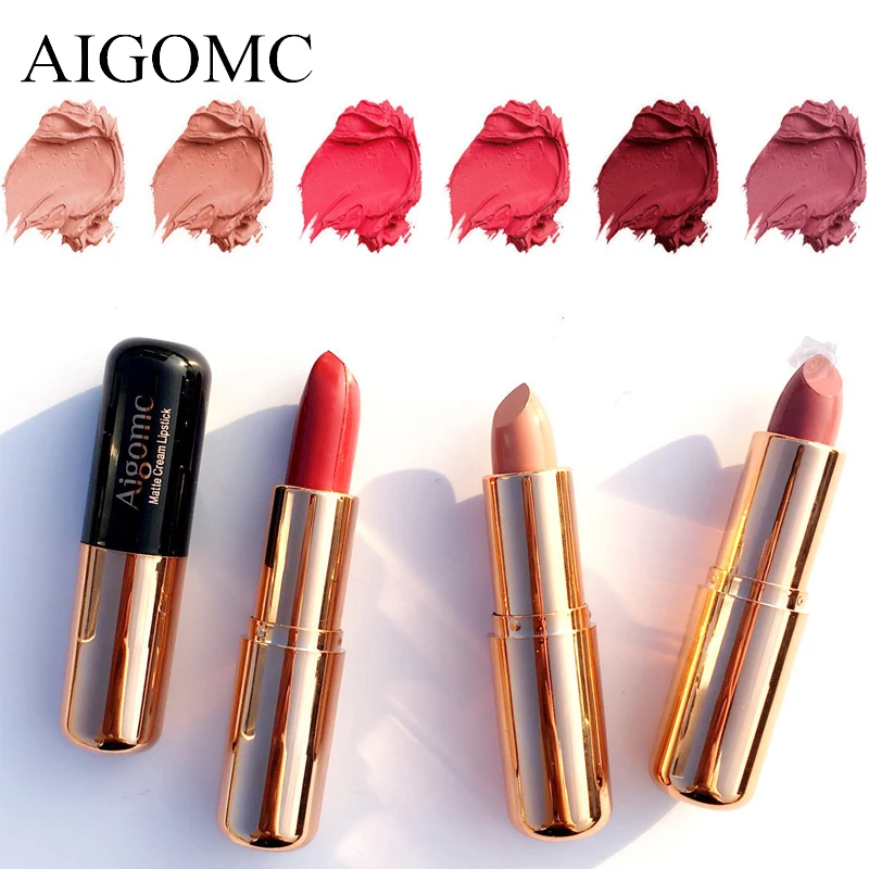 Матовая губная помада Aigomc 6 цветов стойкая водостойкая для макияжа легкая в