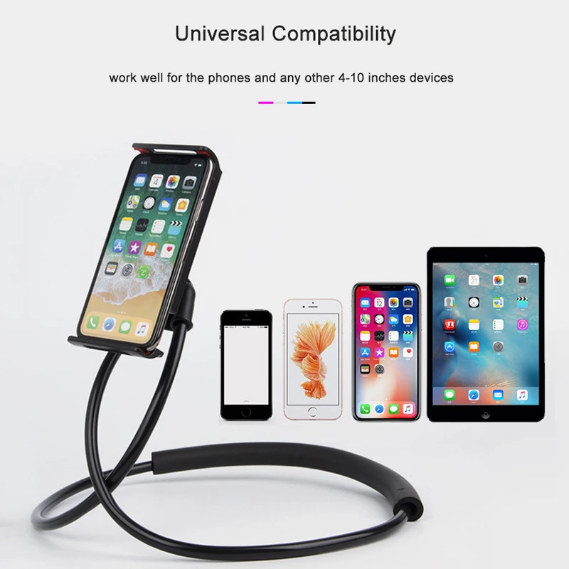 

Fimilef Flexible Mobile Phone Holder Hanging Neck Lazy Necklace Bracket Smartphone Holder Stand For iPhone Xiaomi Huawei