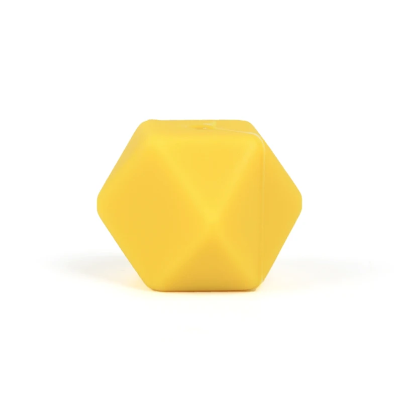 Mustard 50 шт./лот 14 мм шестигранные мини-бусины меньшего размера прорезиненное Силиконовое ожерелье для прорезывания зубов, прорезывания зубов, Детские Прорезыватели BPA безопасные шарики - Цвет: Mustard