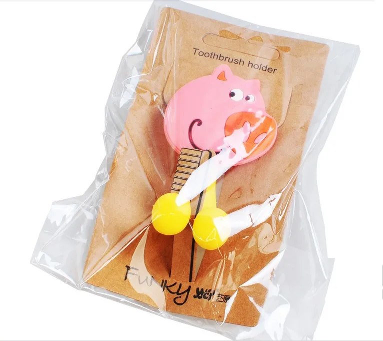 

Creative Cartoon Kawaii Animals Pig Cow Cat Rabbit Kitten Frog Shape Cute Sucker Toothbrush Holder Bathroom Hook EC