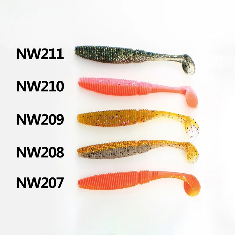 NOEBY 6 шт./лот 75 мм/3 г мягкая рыболовная приманка воблеры червь окунь Т образный