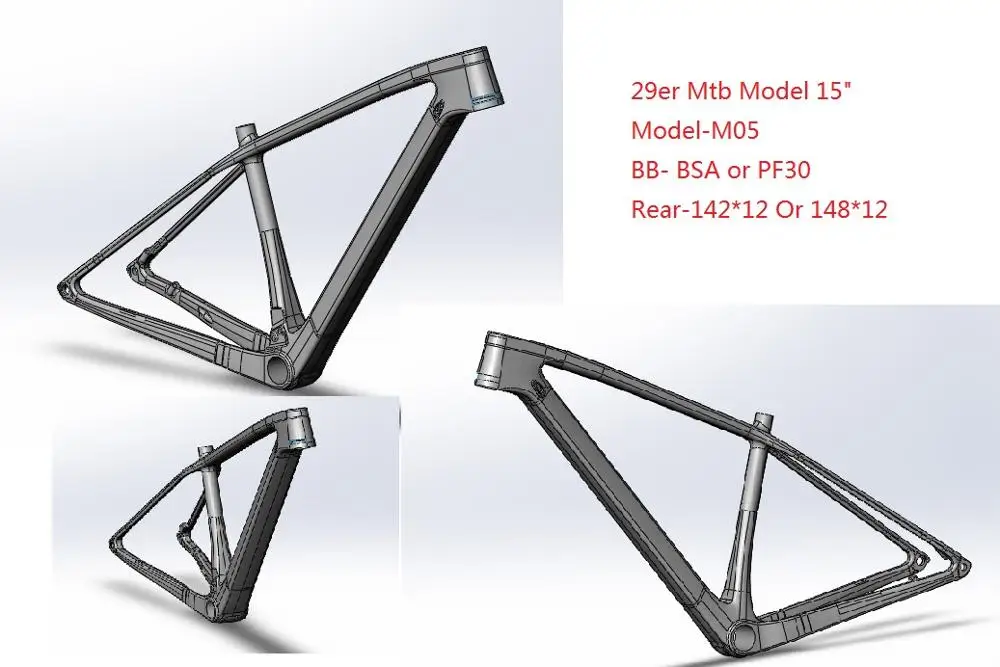 2019 M05 Современная углеродная mtb рама 29er 27.5er 15 17 19 BSA BB30 зауженные крепежная для