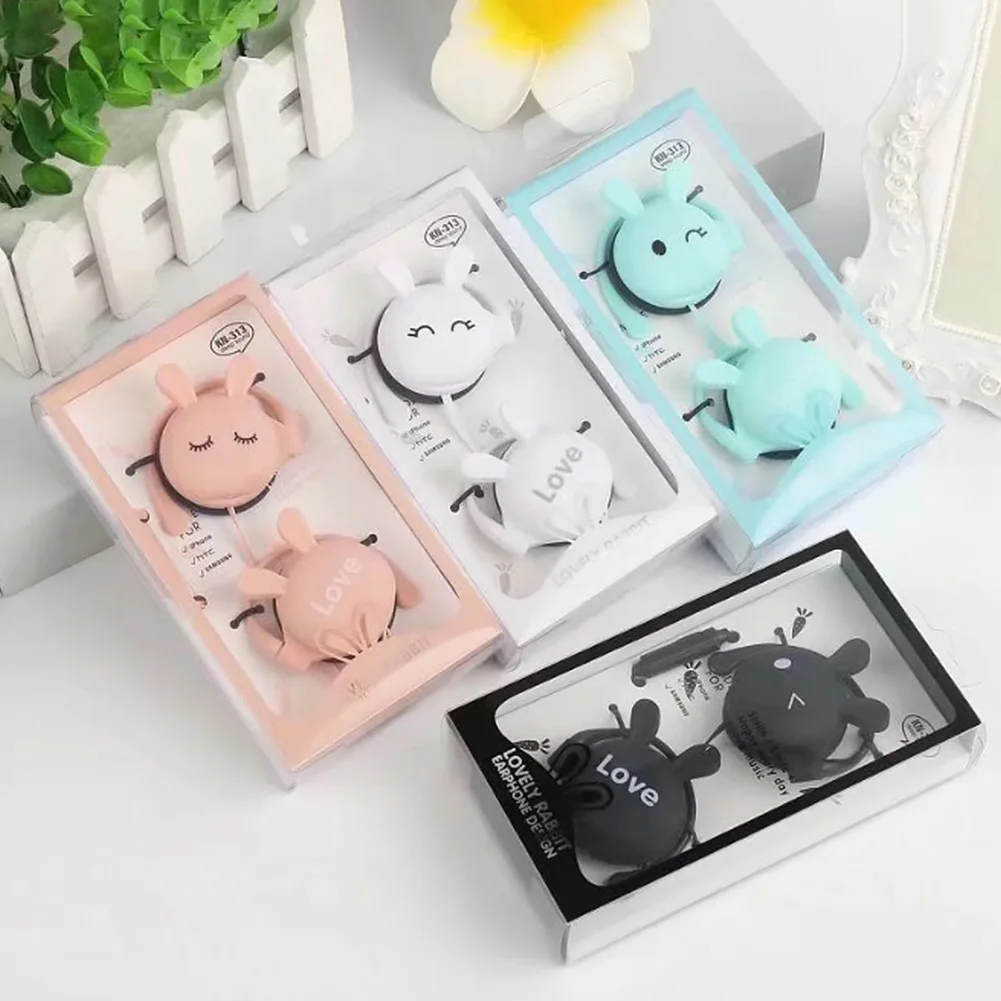 Наушники для мобильного телефона с заячьими ушками детская стерео Портативная