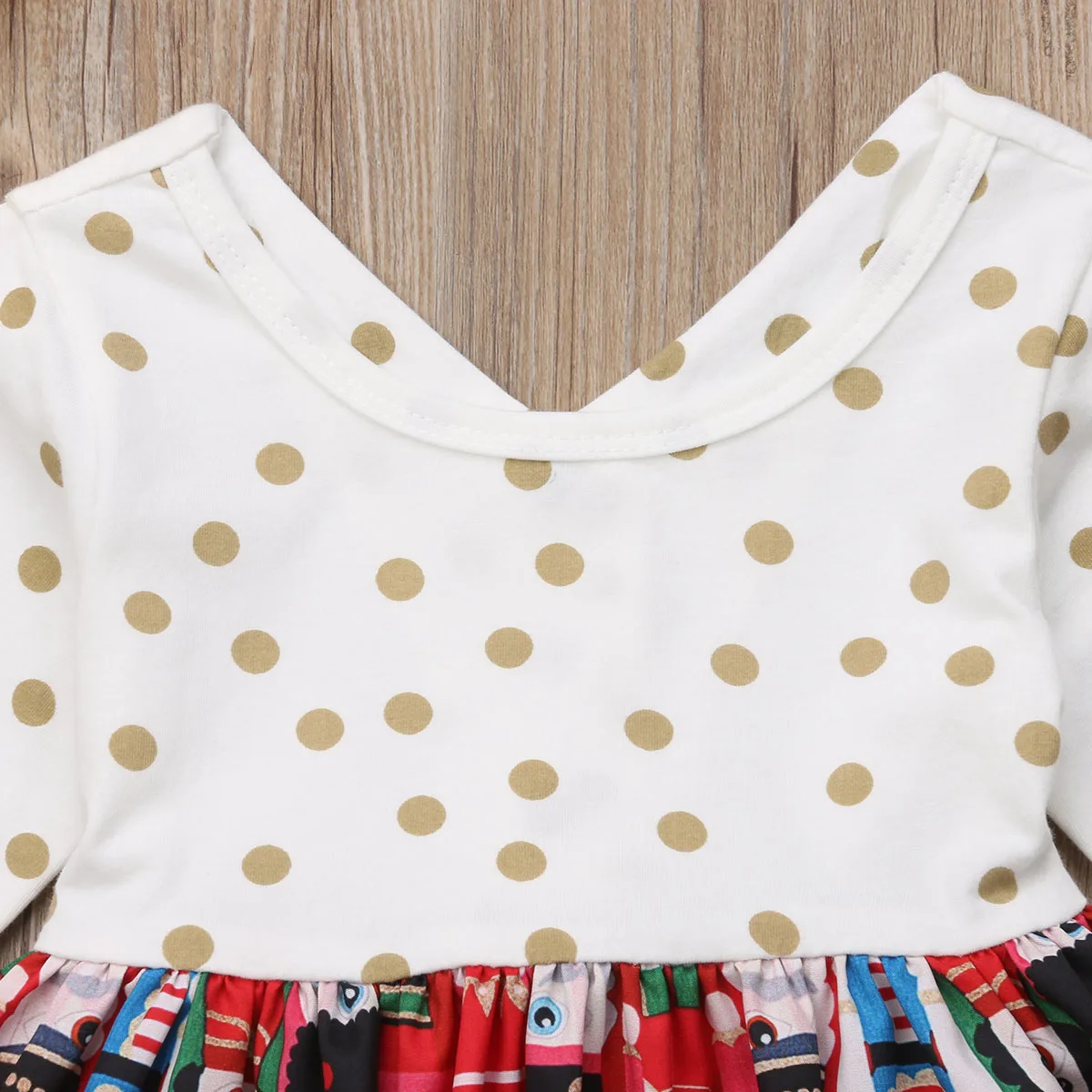 Emmababy Christmas Toddler Kids Baby Girl 2018 Autumn O-Neck Cute Princess Dot Party Long Sleeve Dress Clothes | Детская одежда и