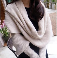 europe and american style new winter wool scarves for men and women with sleeves knitted scarf thick warm high end fashion