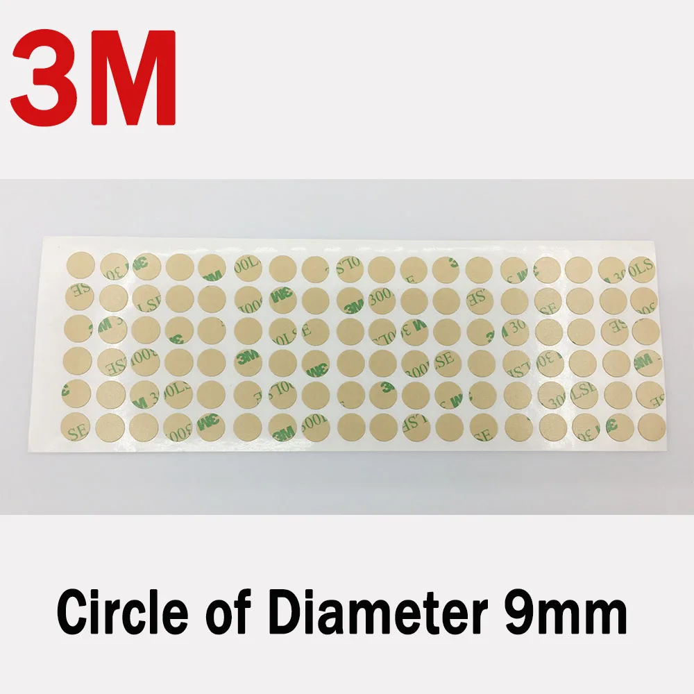 

108 stickers/sheet, Dia=9mm 3M 300LSE Double Sided Adhesive Round Sticker Circle, Super Thin, 0.17mm thick, High Temp. Resist