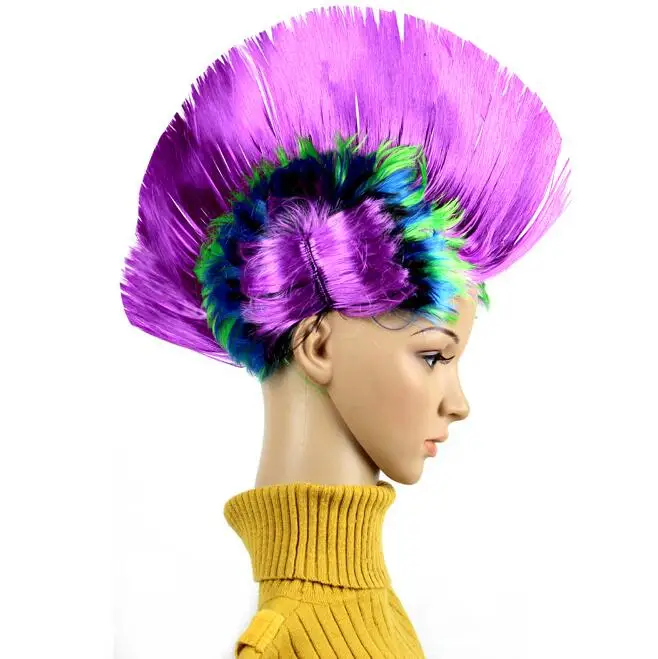 Rainbow purple CT016FY048 mohawk курица Коронки Глава Хэллоуин костюм на Хэллоуин - Цвет: Rainbow purple