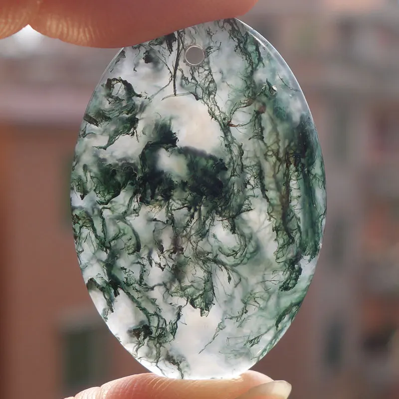 5 шт./партия Бесплатная доставка натуральные моховые Агаты ожерелье кулон