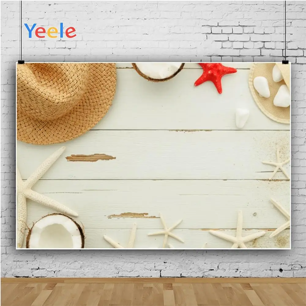 Yeele деревянная доска Морская звезда Кокосовая соломенная шляпа летние