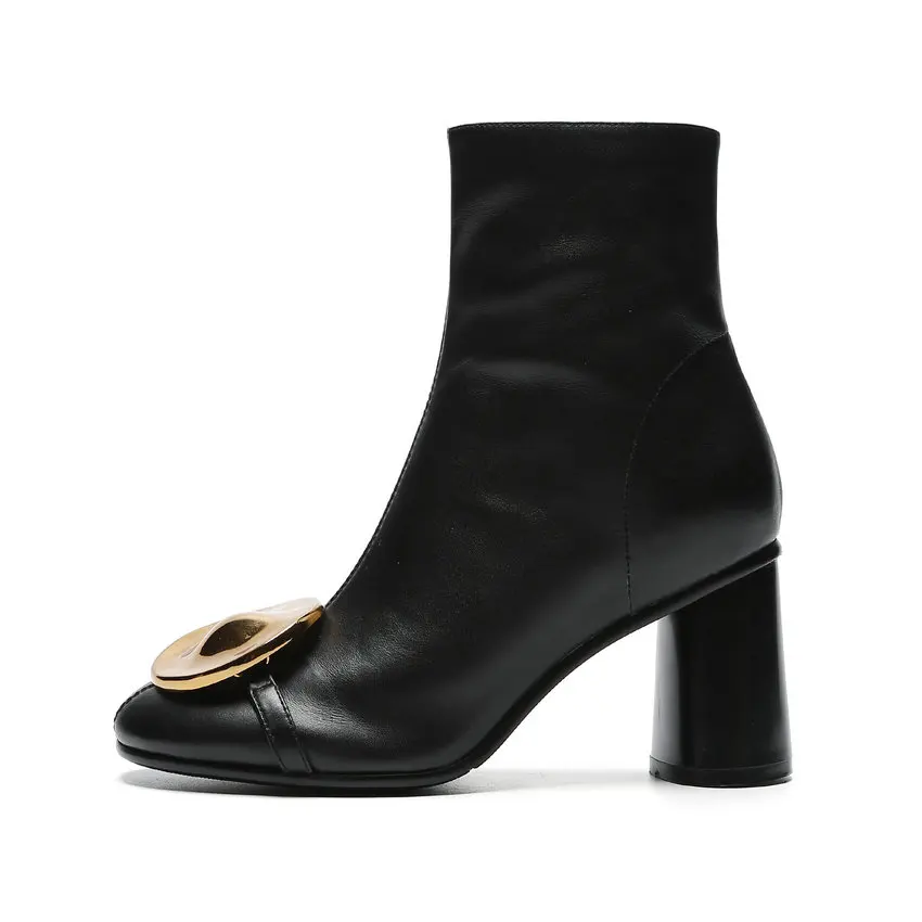 TASSLYNN 2019 Women Boots Winter Shoes Zipper Ankle High Heels Western Style round Toe Autumn Size 34-40 | Обувь