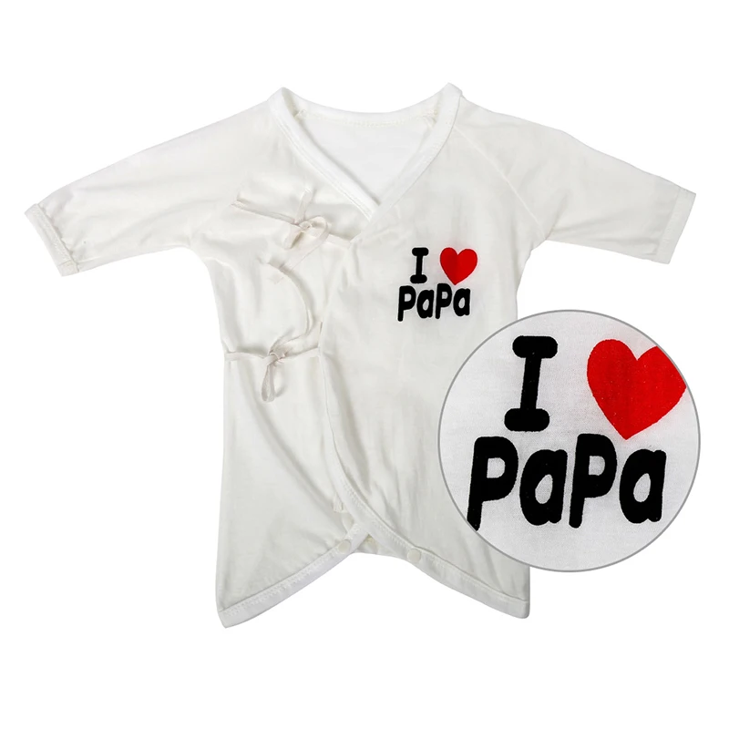 От 0 до 6 месяцев с принтом I love Mama/Papa хлопковый комбинезон для маленьких мальчиков