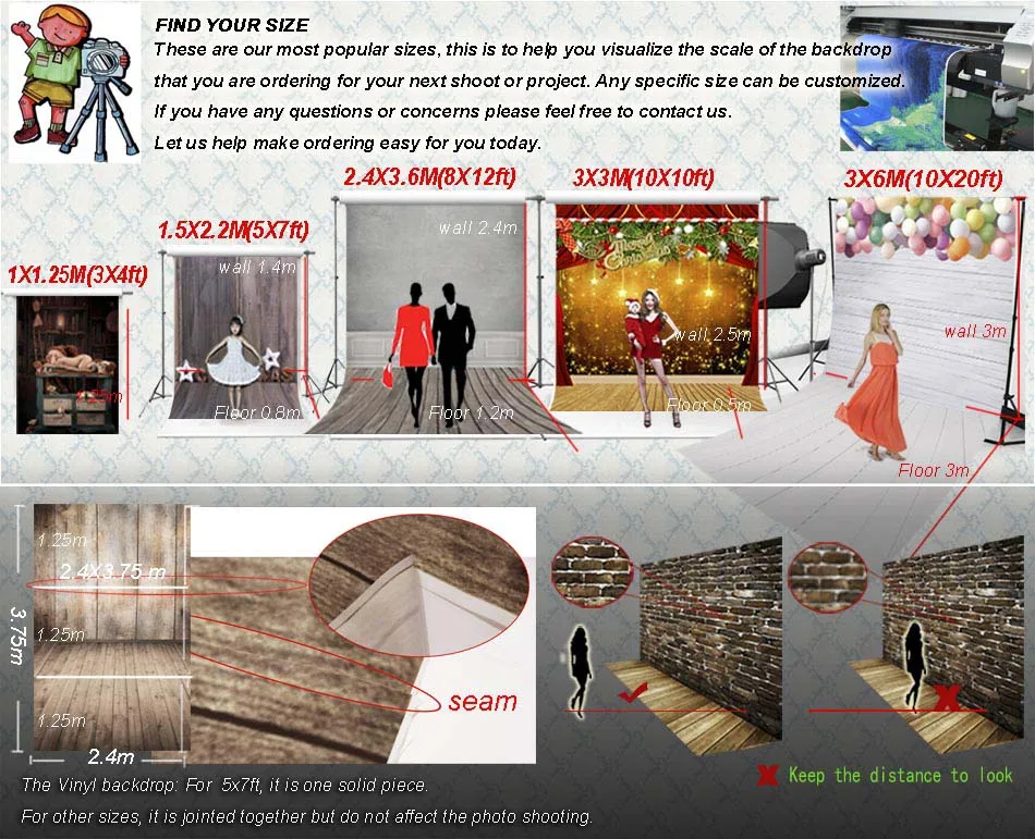 

10x20ft Vinyl Photography Backdrop Wood floor and brick wall Backdrop Computer Printed Wedding backdrops for photo Studio L-543