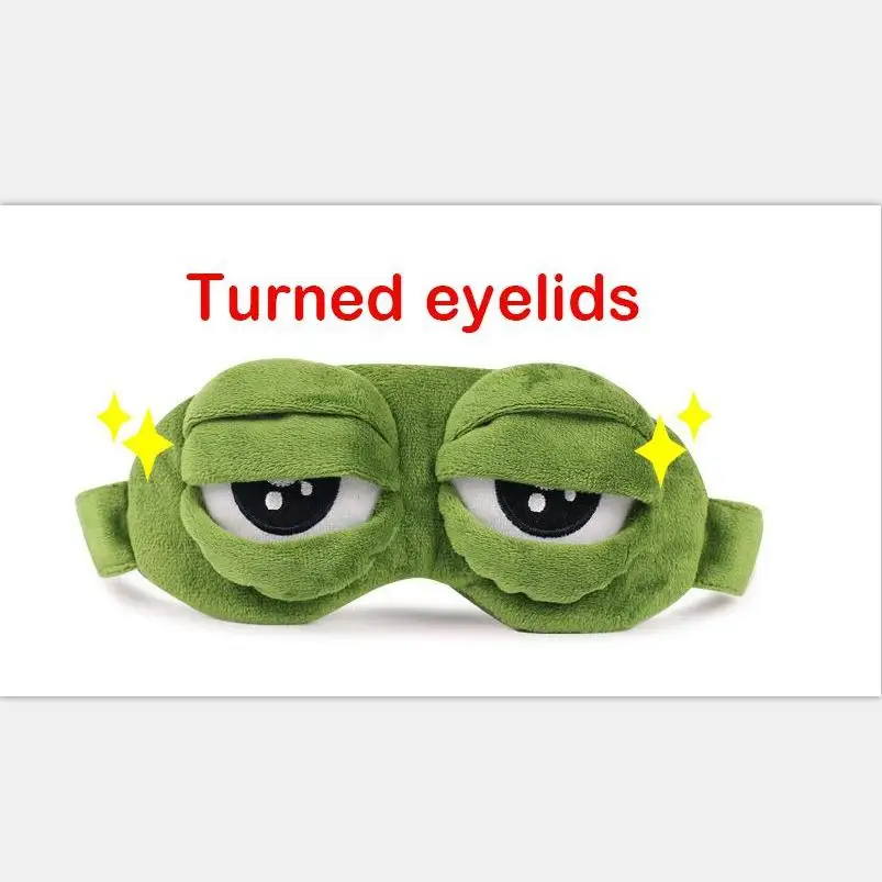 Повязка для сна "Грустная лягушка" Rest Travel Relax Sleeping Aid Blindfold Ice Cover Eye Patch Case Anime Plush eye mas on.