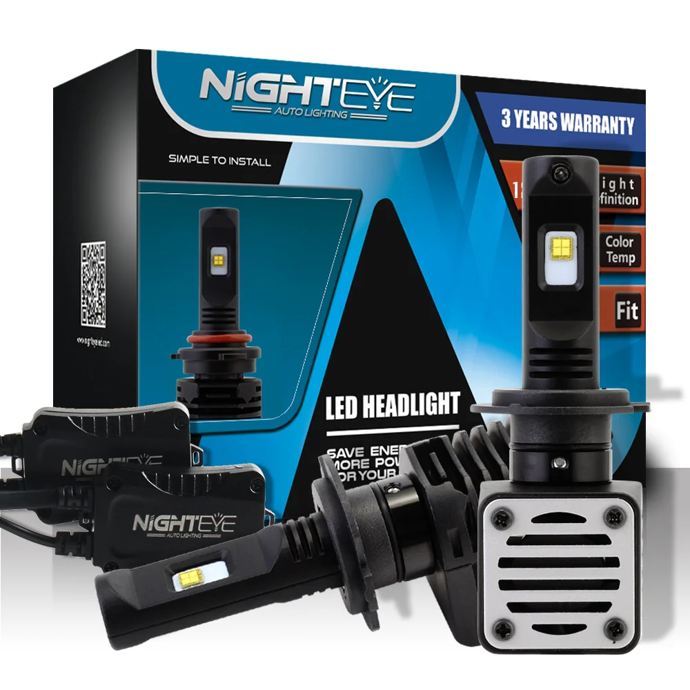 Nighteye H7 автомобилей LED 12 В фар лампа 80 w/set 6000 К 60000LM авто лампы света вождение