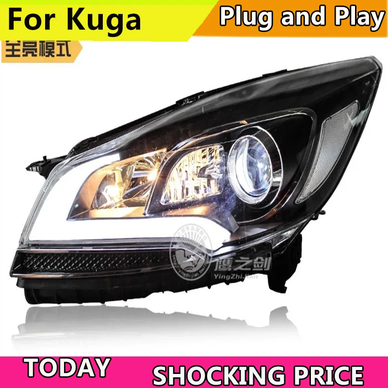 

Car Styling Headlights for Ford Kuga Escape LED Headlight for Kuga 2014-2016 DRL Daytime Running Light Bi-Xenon HID Accessories
