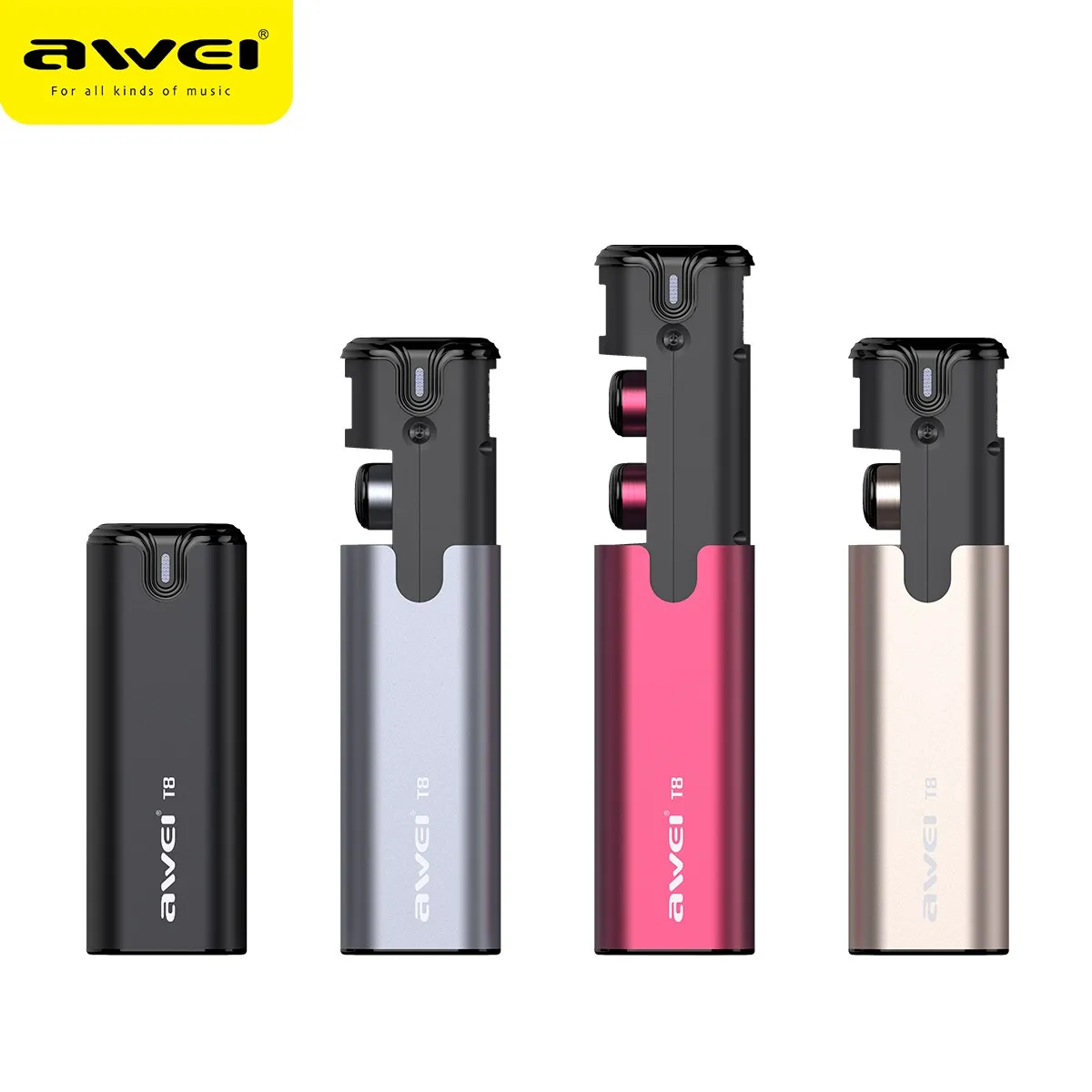 TWS Наушники AWEI T8 с микрофоном и поддержкой bluetooth 4 2|in ear earphones|bluetooth earphonewireless earphone |