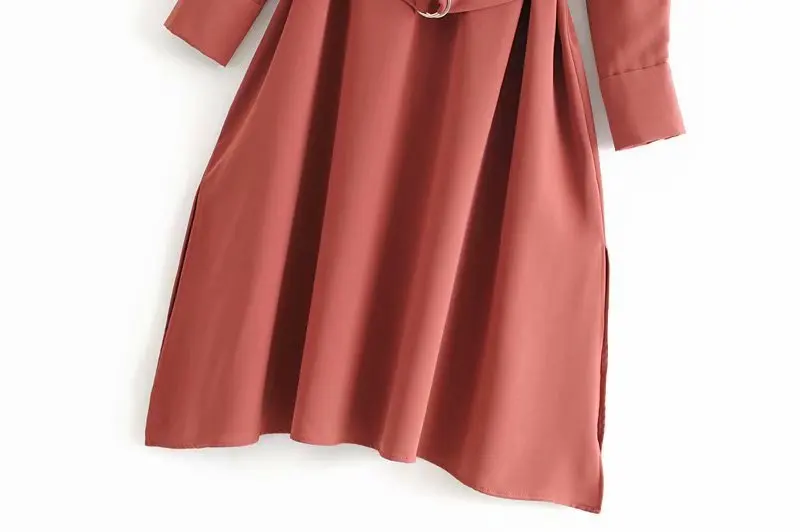 

2019 Autumn Retro Wind Lapel Belt Long Sleeve Pullover Dress Female Women Dress Women Vestidos De Verano