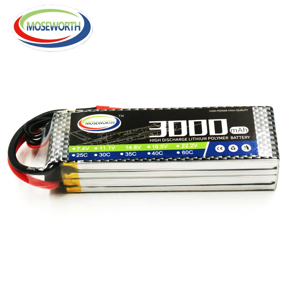 MOSEWORTH RC LiPo Батарея 4S 14 8 V 3000 мА/ч 60C аэрокамера для дистанционно управляемого